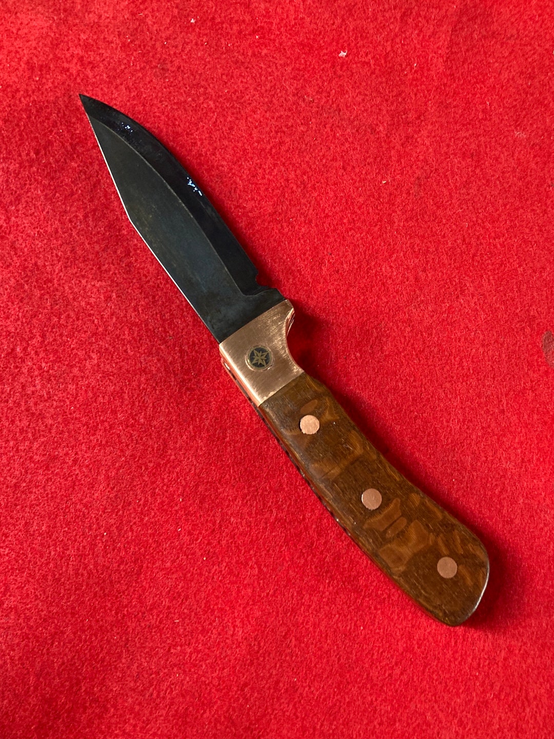 Hunting Knife in Leopardwood With Copper Gaurd Liners and Etsy
