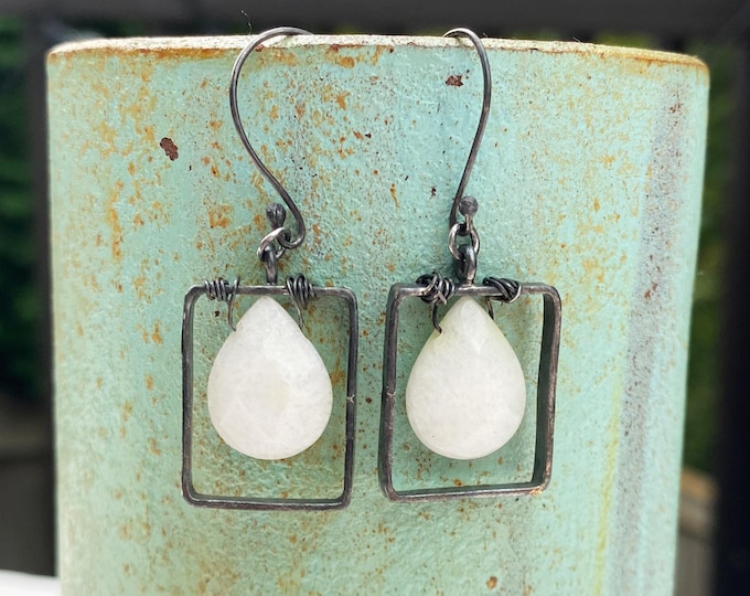 Artisan Sterling Silver Petal & Nevada Turquoise beads with Sterling Earwires Drop Dangle Earrings Beautiful Bali Silver Stamped