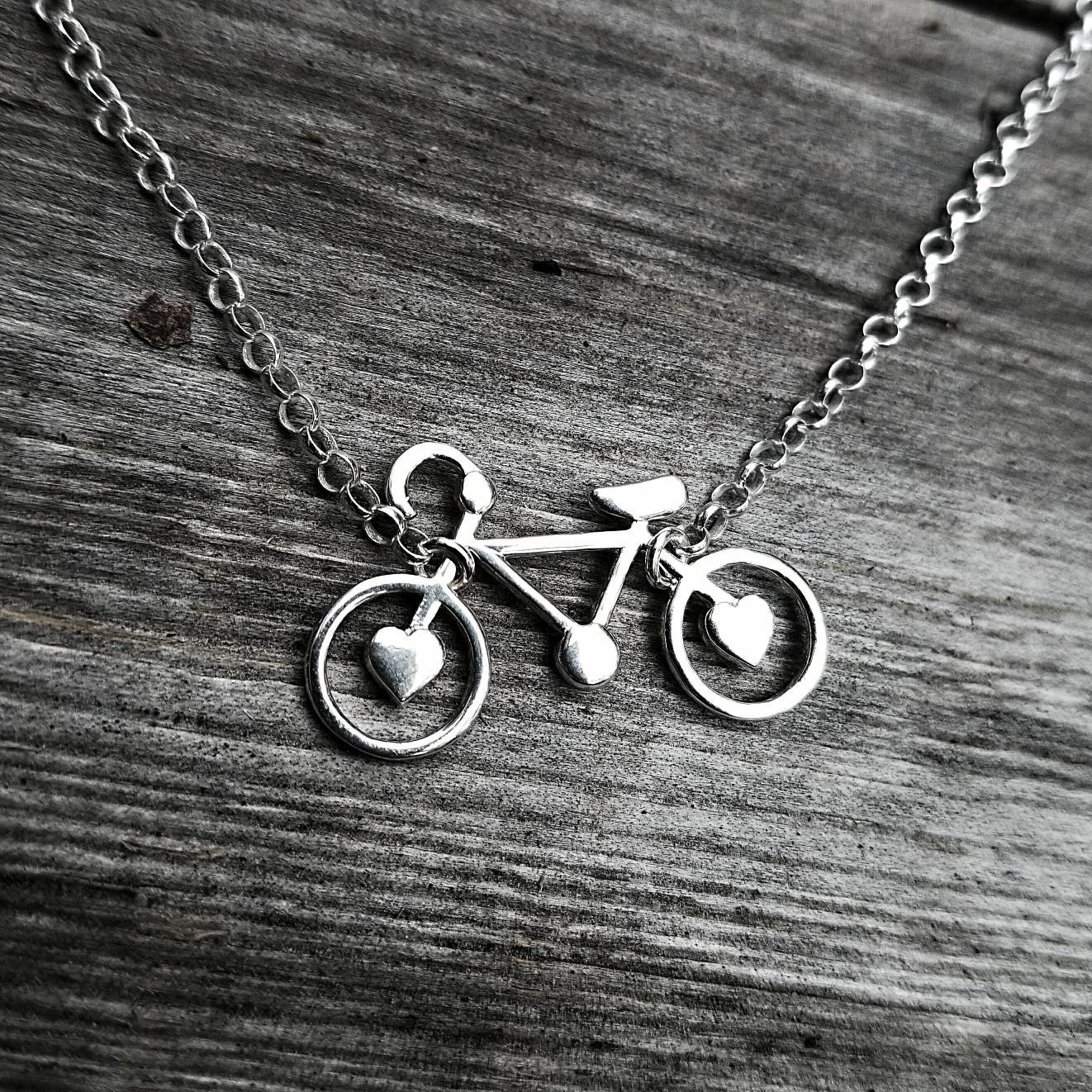Silver cycling pendant real silver