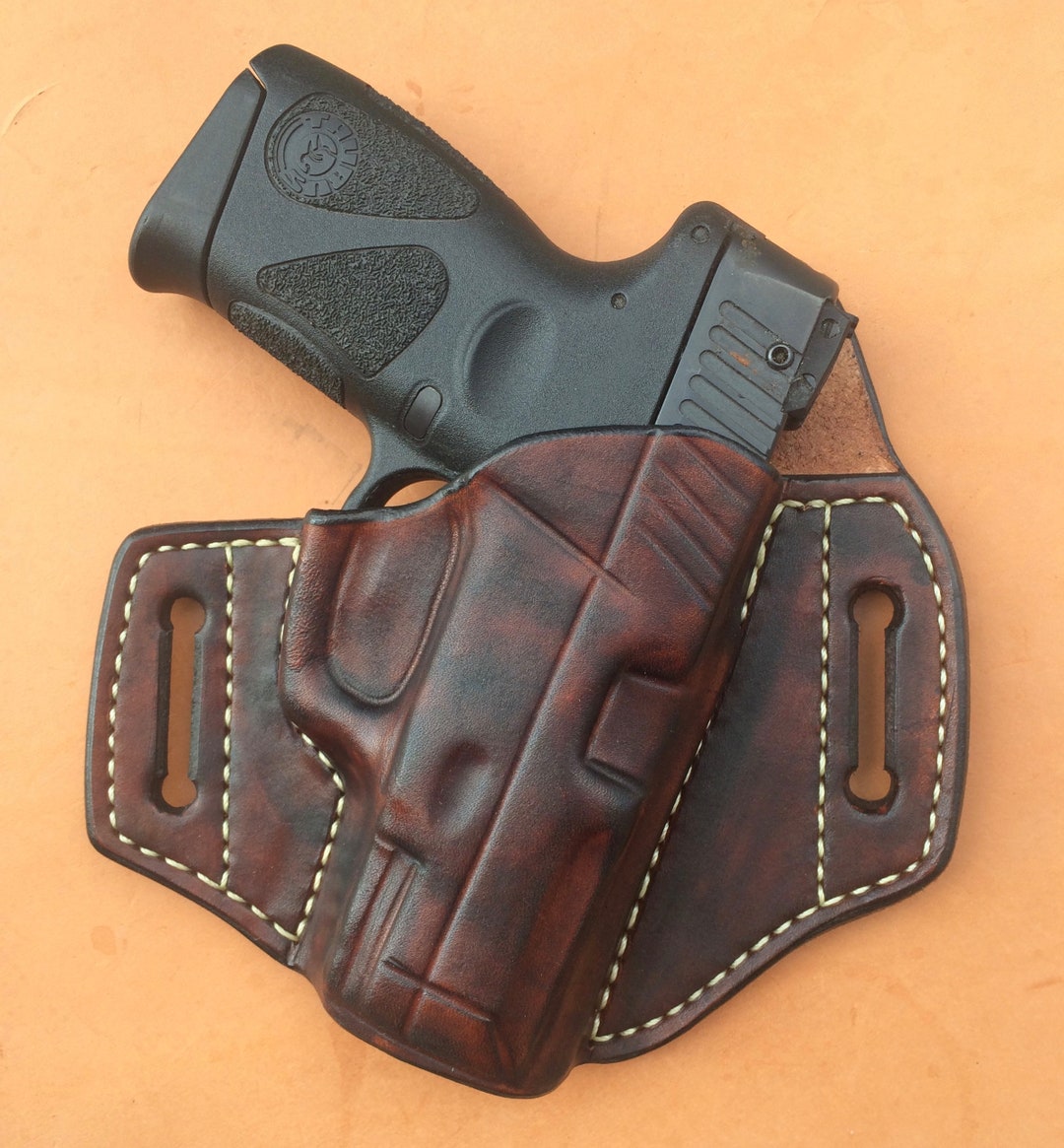 From $ 54.95, | Pancake Style OWB Leather Holster for Pistol with  Laser/Light