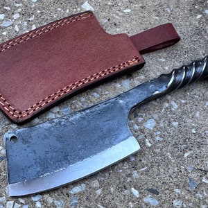 AUS-8 Meat Cleaver  Knife block set, Forged steel, Tactical gear survival