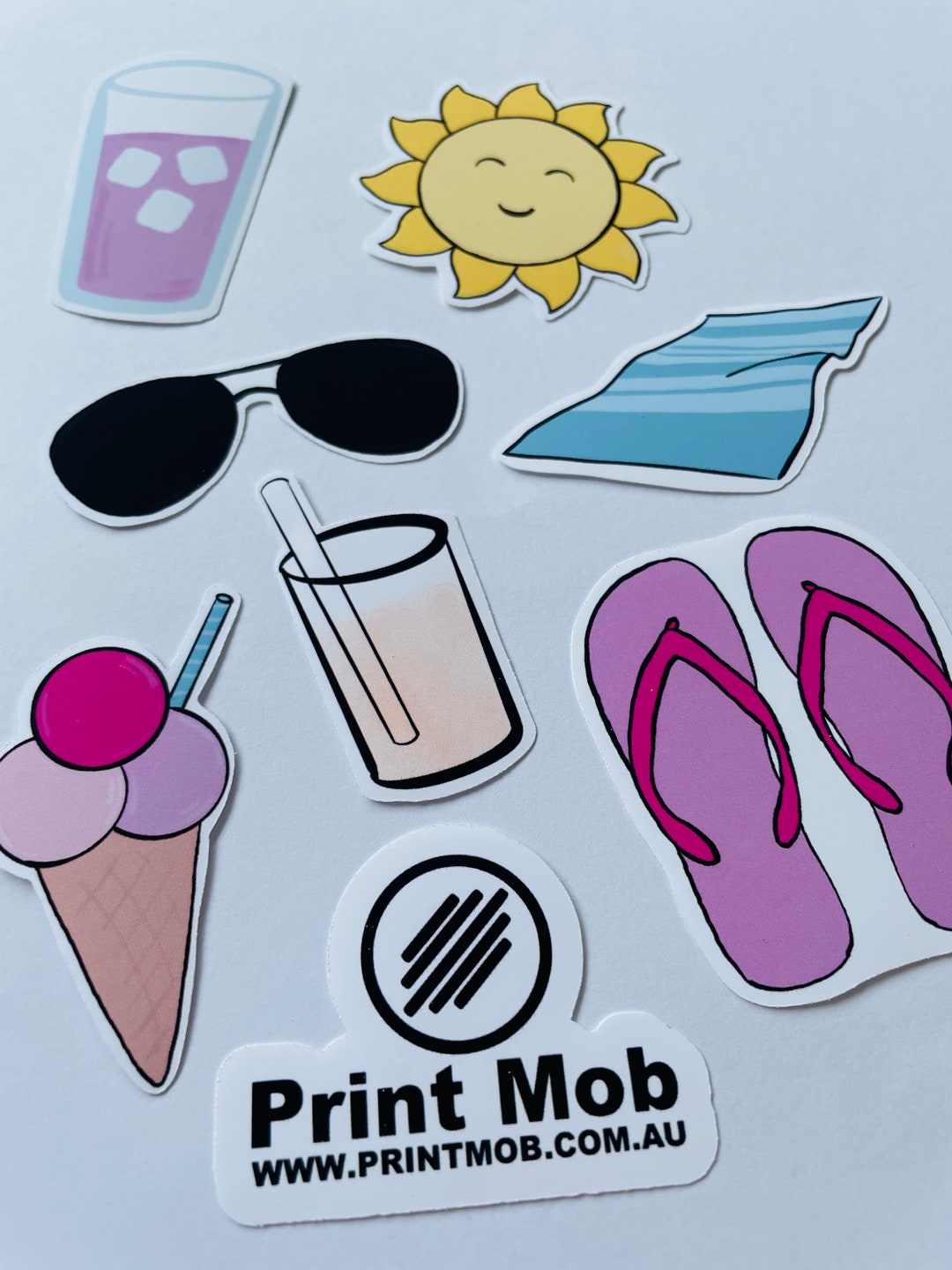 Summer Fun Sticker Pack: Beach Vibes, Sunny Designs (7 Stickers) - Etsy