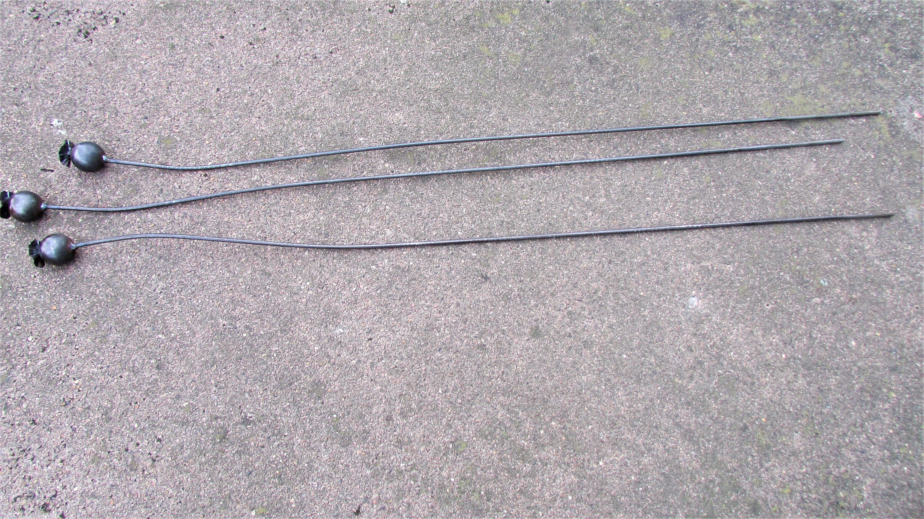 Five Rustic Metal Poppy Seed Heads for Decorative Garden Art Etsy