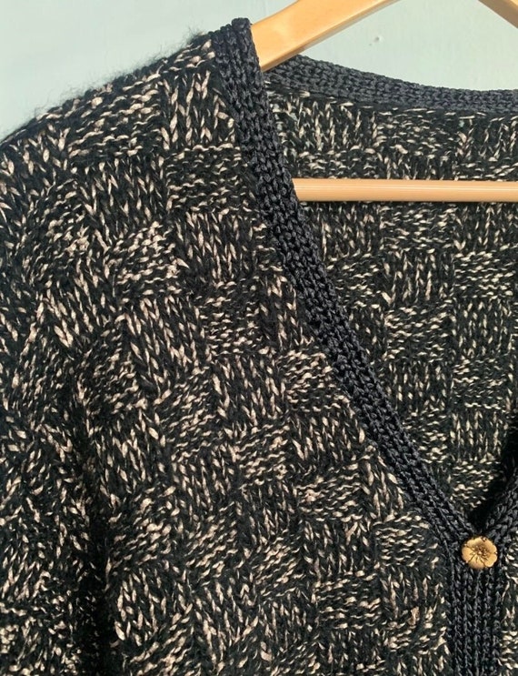 Vintage knitted V cardigan button up - image 1