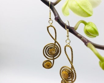 16/boucles d'oreilles faites main herbe dorée écho bijoux végétaux naturels déclaration dîner de fête cadeau de vernissage d'été livraison gratuite dans le monde entier