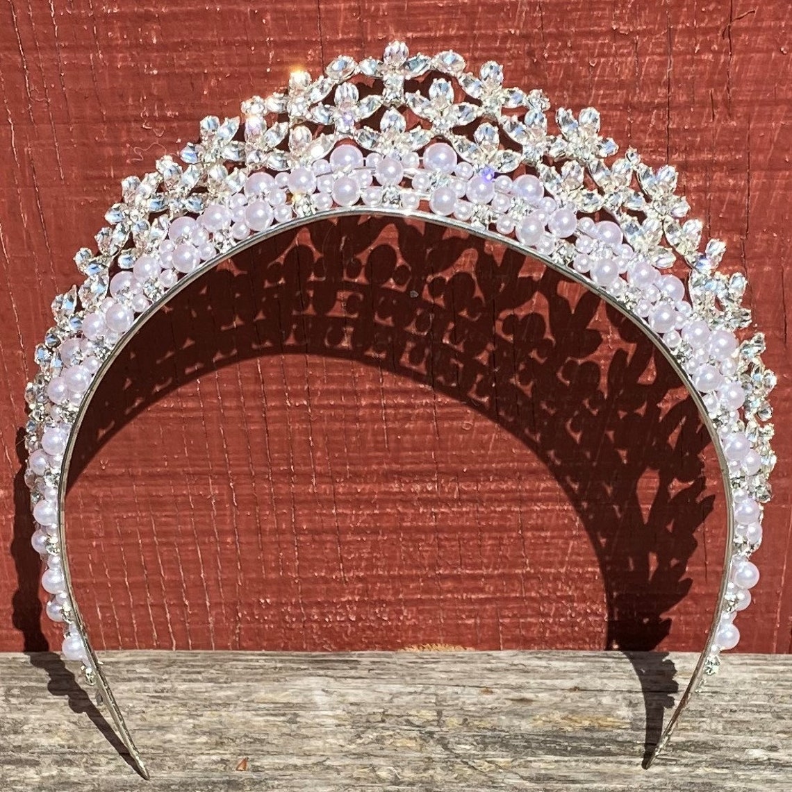 David's Bridal Tiara Collection Rhinestone & Pearl Etsy