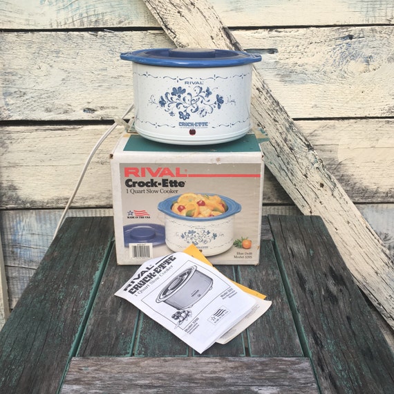 New Rival Crockette 1 Quart Slow Cooker Blue Delft Model Etsy