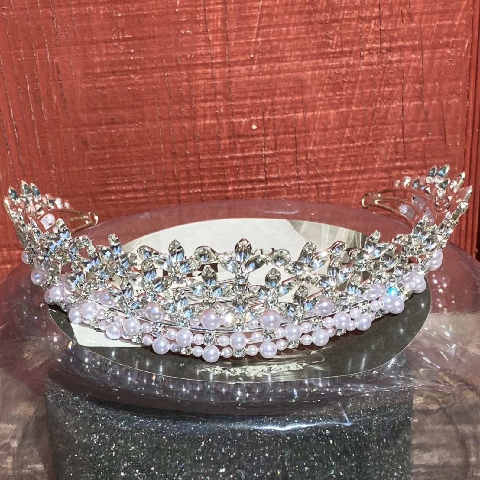 David's Bridal Tiara Collection Rhinestone & Pearl Etsy