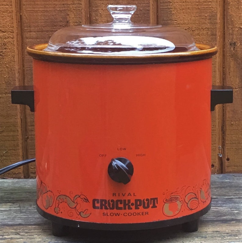 3.5 QT Rival Crock Pot Slow Cooker Model 3100 Red Orange W/ Etsy