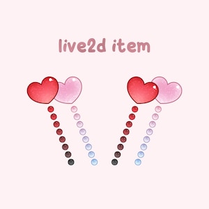 Animated Heart Boppers: Valentine's Day VTuber Headband (Live2D)