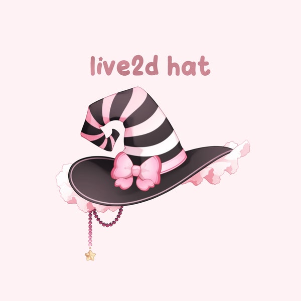 rigged vtuber witch hat • halloween costume, necromancer magical girl outfit, animated gaming asset, gift for streamers, made in live2d