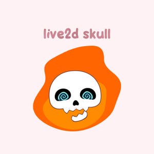 zmanipulowana vtuber płonąca czaszka • model lub maskotka na Halloween, czytnik tekstu na mowę, animowany zasób do gier, prezent dla streamerów, wykonany w live2d