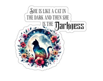 Stevie Nicks Inspired Cat Sticker - Moody Floral Cat Decal