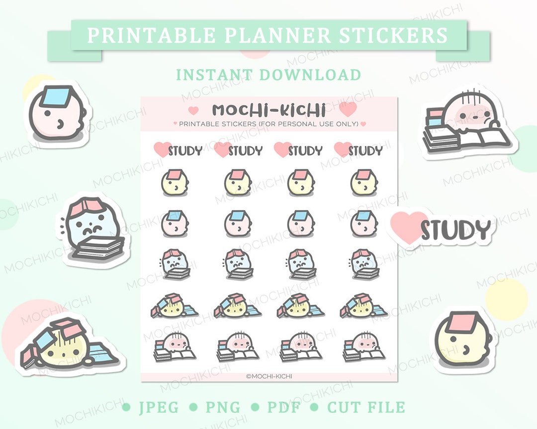 Cute Printable Study Planner Sticker/ Homework Planner Sticker/ School ...