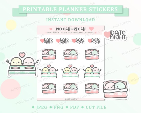 Date Night Printable Planner Sticker/ Dating Printable Planner | Etsy