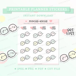 Adesivo de planejador para impressão fofo &#39;Get Lost&#39; / Adesivo de planejador louco para impressão / Adesivo de planejador para impressão irritado / Adesivo digital frustrado / P0306