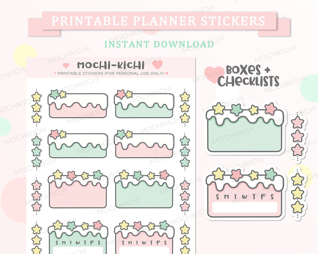 Cute X'mas Printable Planner Sticker/ Christmas Printable Planner