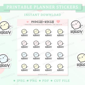 Cute Hurry Up Printable Planner Sticker/ Hurry Printable Planner Sticker/ In A Rush Printable Planner Sticker/ Rushing/ Digital / P0261