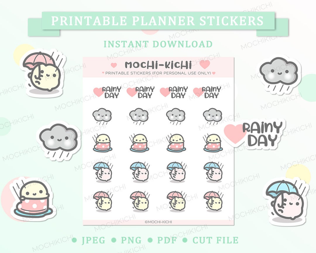 Cute Printable Weather Planner Sticker/ Rainy Day Planner Sticker ...