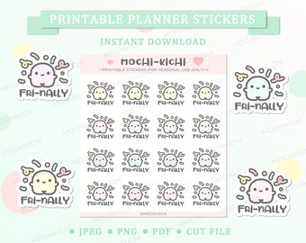 Cute Fri-Nally Printable Planner Sticker/ Friday Printable Planner Sticker/ Weekend Printable Planner Sticker/ Fri-Yay/ Digital/ P0064