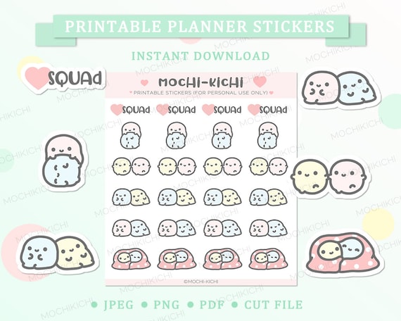 Cute BFF Printable Planner Sticker/ Hang Out Printable Planner Sticker/ Friendship Planner Sticker/ Squad Planner Sticker/ Digital/ P0047