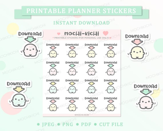 Cute Download Printable Planner Sticker/ Digital Download - Etsy