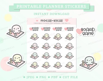 Leuke afdrukbare bordspel Planner Sticker / Chess Planner Sticker / Game Night Printable Planner Sticker / Entertainment Planner Sticker P0027