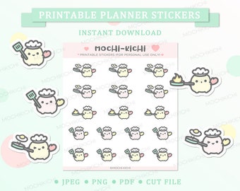 Cute Cooking Imprimable Planner Sticker/ Cook Imprimable Planner Sticker/ Meal Planner Sticker/ Foodie Imprimable Planner Sticker/ P0050