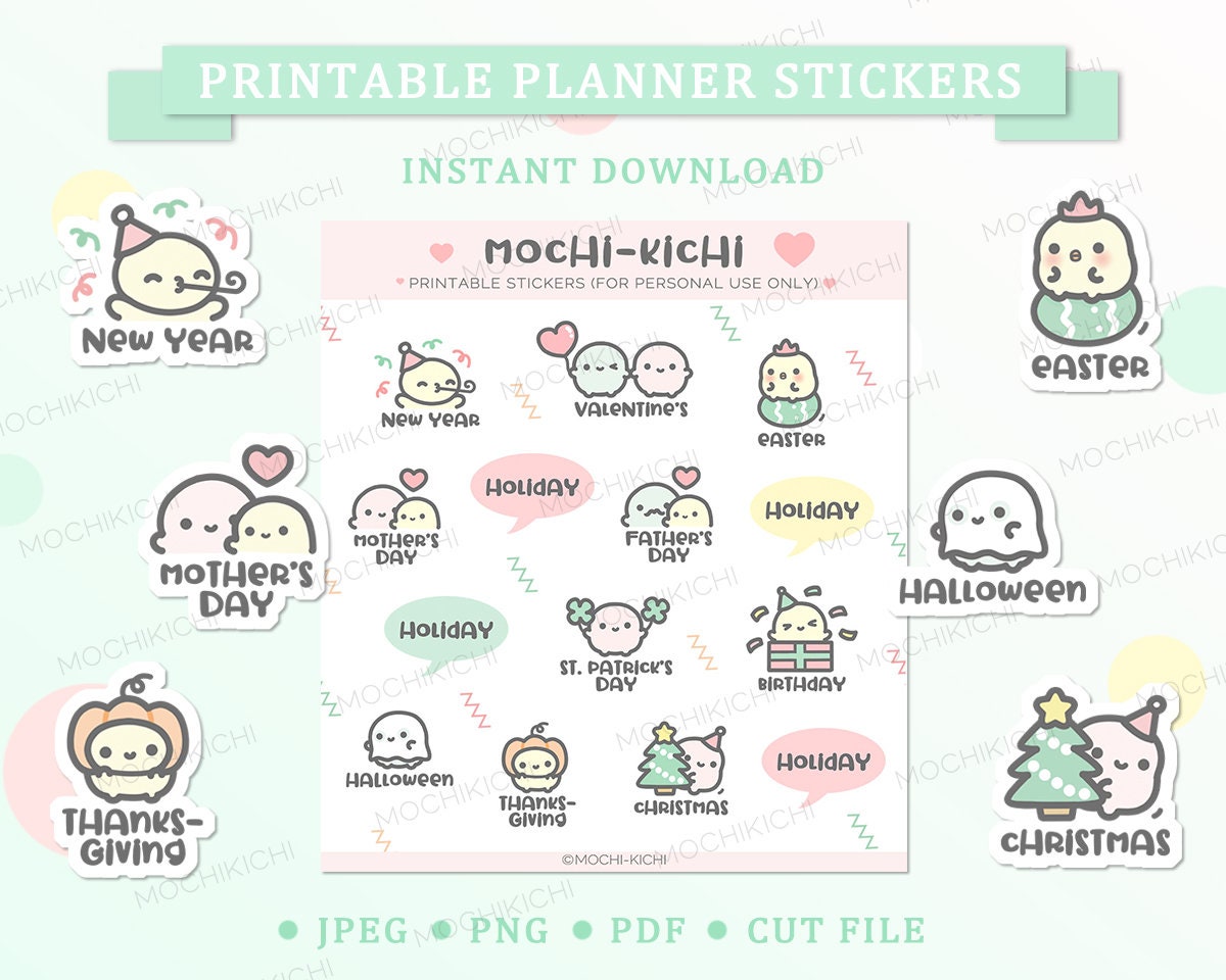 Cute 2021 Holidays Printable Planner Sticker/ Public Holidays Printable ...