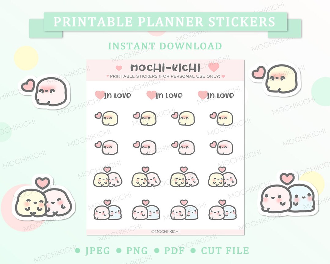 Cute Dating Printable Planner Sticker/ Couple Printable Planner Sticker ...
