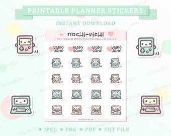 Cute Video Game Printable Planner Sticker / Gaming Printable Planner Sticker / Game Night Planner Sticker / Entertainment Planner Sticker P0040