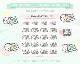 Cute Work Printable Planner Sticker/ Work From Home Printable Planner Sticker/ Home Office Planner Sticker/ Job/ Digital Download/ P0114