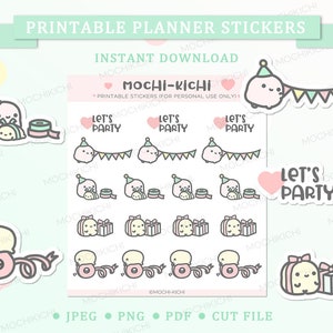 Party Time Printable Planner Sticker/ Gift Wrapping Printable Planner Sticker/ Party Planner Sticker/ Celebration Printable Sticker/ P0055