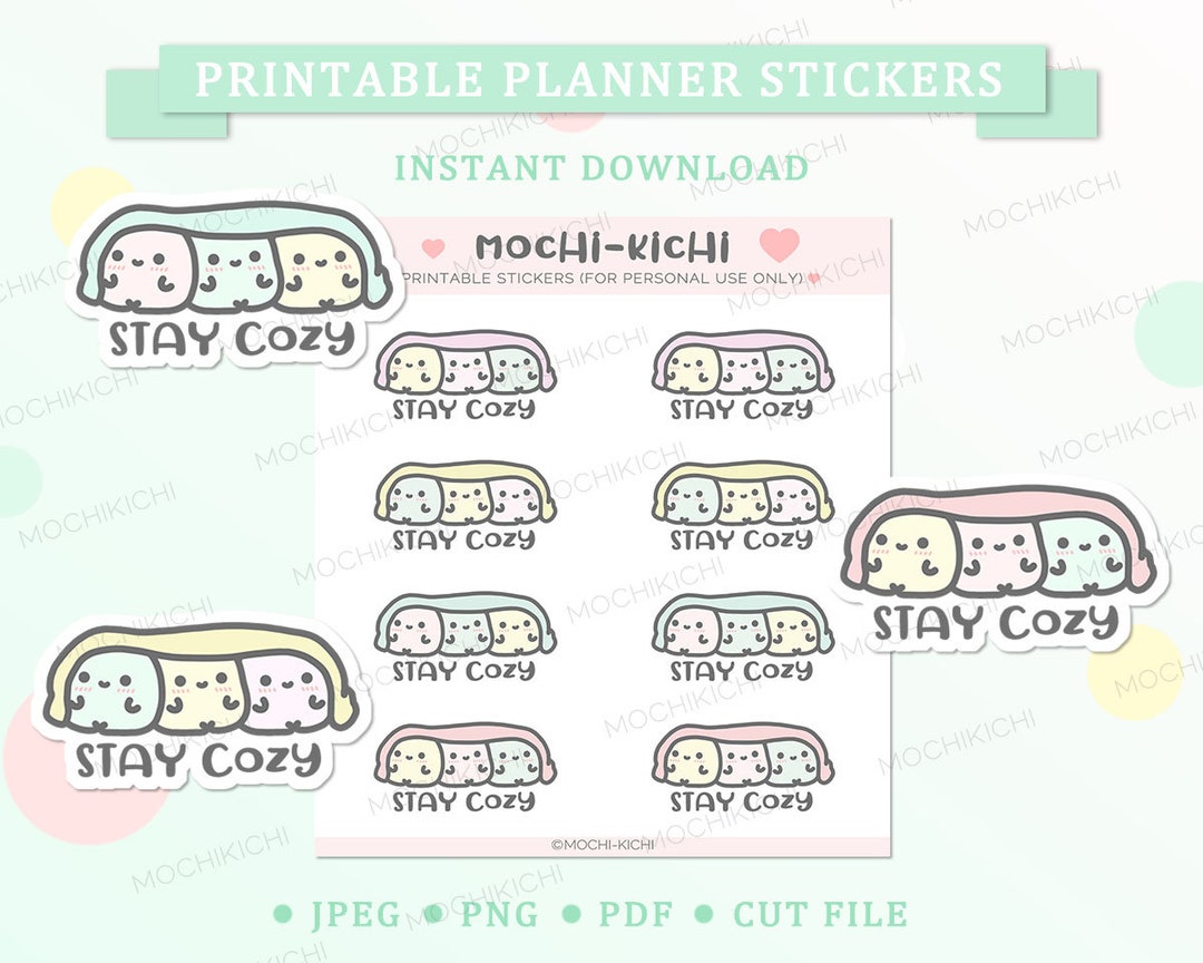 Cute Stay Cozy Printable Planner Sticker/ Stay Warm Printable Planner ...