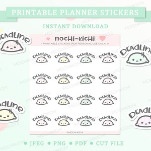 Date limite Autocollant planificateur imprimable / Travail Imprimable Planner Autocollant / Date d’échéance Autocollant planificateur imprimable / Rappel / Téléchargement numérique / P0117