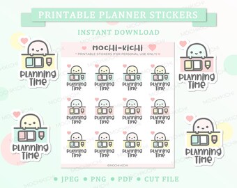 Cute Planner Time Printable Planner Sticker/ Planning Printable Planner Sticker/ Planner Printable Planner Sticker/ Digital Download/ P0102