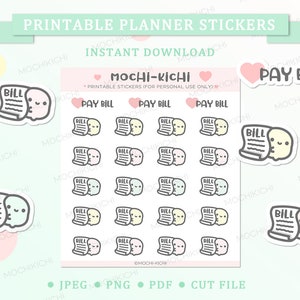 Süße Bezahlung Rechnung druckbare Sticker / machen Zahlung druckbare Sticker / Finanzen druckbare Sticker / digitaler Download / P0237