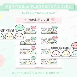 Gruppen Chat Printable Planner Sticker/ Meeting Printable Planner Sticker/ Work Printable Planner Sticker/ Group Meet/ Konferenz Printable