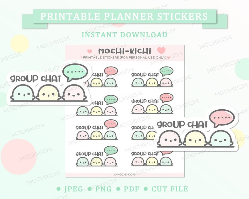 Group Chat Printable Planner Sticker/ Meeting Printable Planner Sticker ...