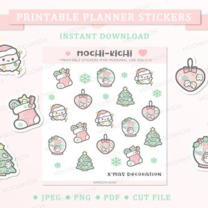 Cute Christmas Printable Planner Sticker/ Christmas Decoration Printable Planner Sticker/ Christmas Sticking Printable Planner Sticker P0285