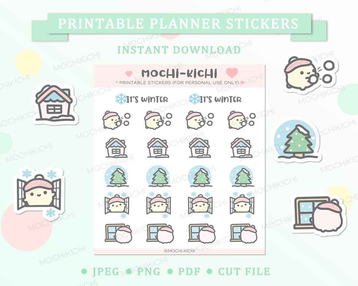 Cute It's Winter Printable Planner Sticker/ Winter Time - Etsy