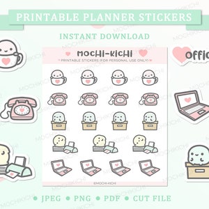 Cute Office Printable Planner Sticker/ Work Printable Planner Sticker/ Home Office Planner Sticker/ Girl Boss/ Digital Download/ P0073