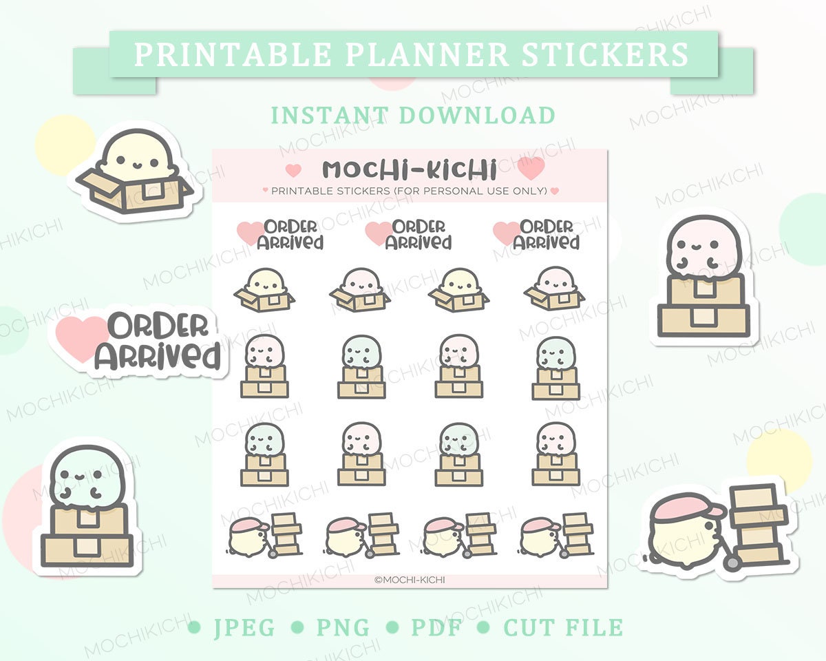 Cute Order Arrived Printable Planner Sticker/ Order Delivery Printable ...