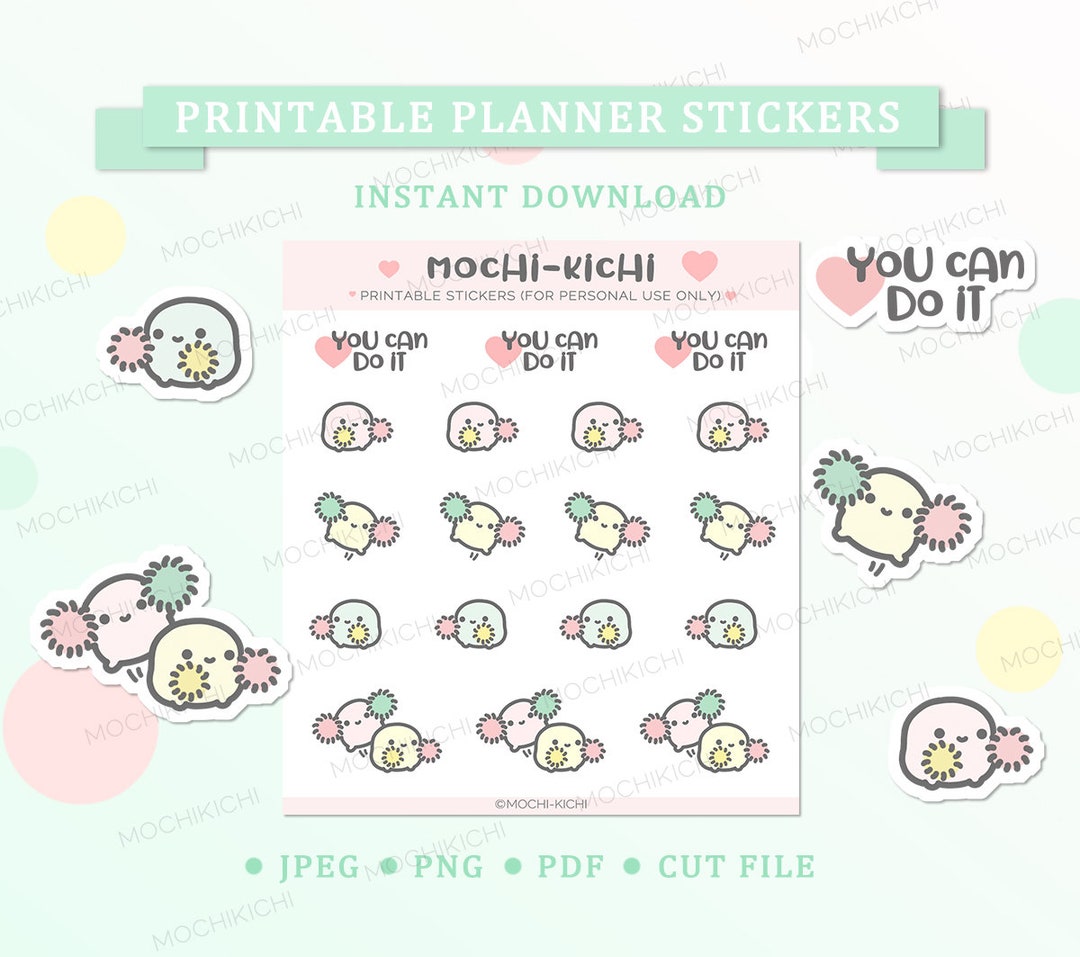 Cute 'you Can Do It' Printable Planner Sticker/ Encouragement Printable ...