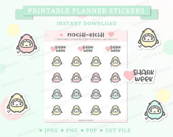 Period Printable Planner Sticker/ Shark Week Printable Planner Sticker/ Menstrual Cycle Printable Planner Sticker/ Digital Download/ P0134