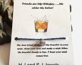 Whiskey Wish Bracelet, Alcohol Themed Wish Bracelet, Friend Wish Bracelet