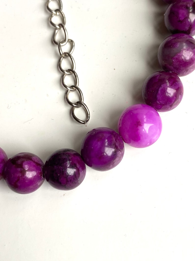Purple Bracelet Purple Stone Bead Bracelet Etsy