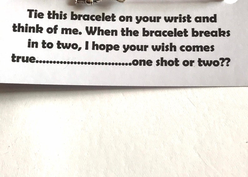 Alcohol Theme Wish Vodka Wish Bracelet Funny Wish Bracelet