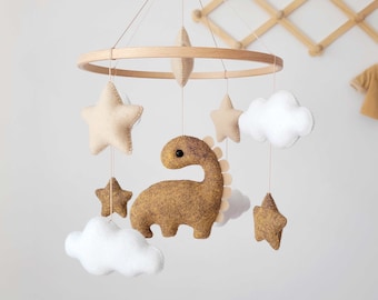 Baby mobile neutral, personalized mobile, dinosaur mobile, cloud mobile, stars felt mobile, boho baby mobile, boho mobile