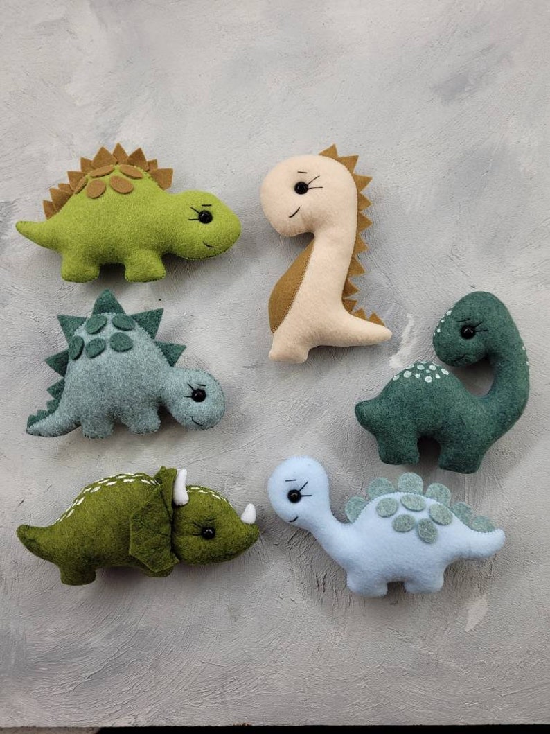 Mobile de dinosaure, accessoires de berceau, décor de pépinière de dinosaures, mobile pour bébé, mobile pour bébé en feutre, mobile de berceau, image 9